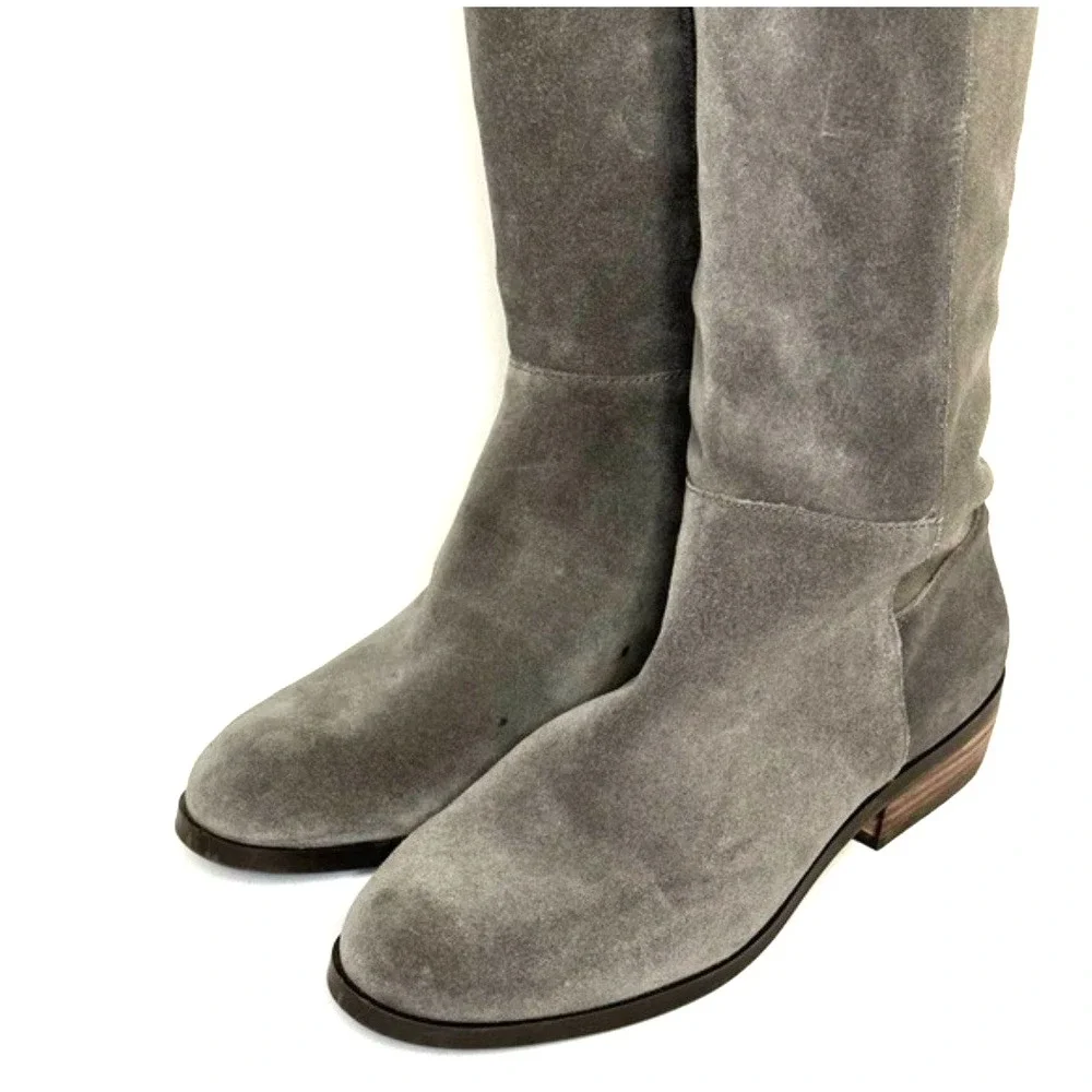 Sole Society Size 5  Knee High Boot Gray‎ Suede Stretch NEW Calypso $160